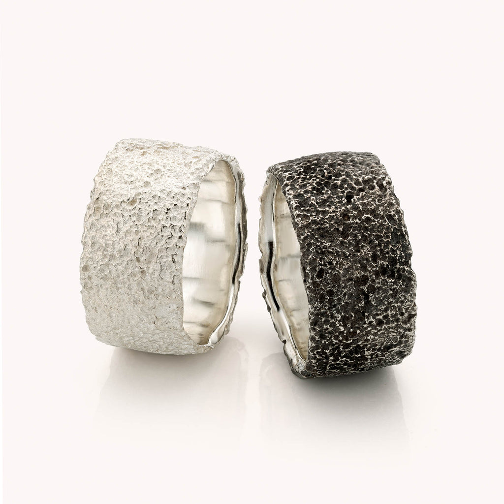 zilverenring ruw breed