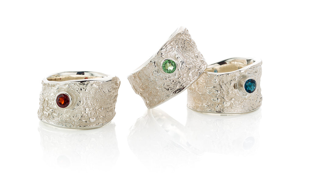 zilveren ring met edelsteen