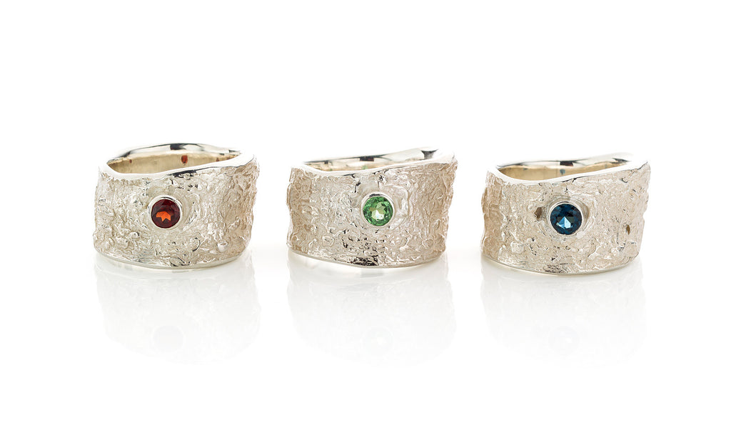 zilveren ring met edelsteen