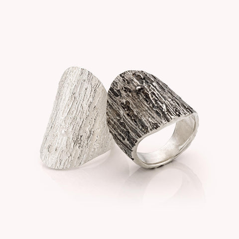 brede zilveren ring