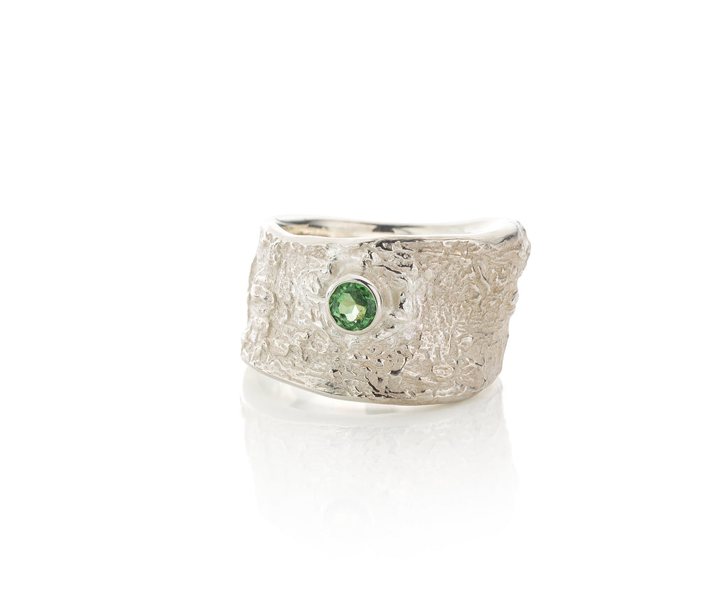 zilveren ring met edelsteen
