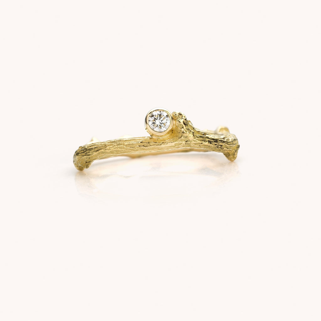 ring in geelgoud met diamant